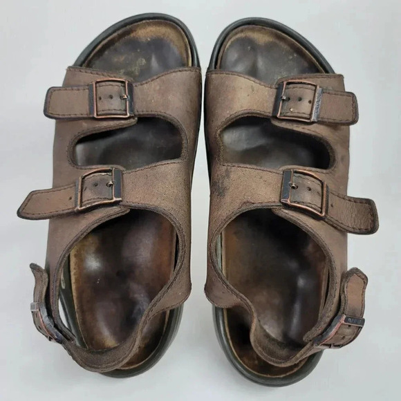 Birkenstock Men's 7 Women 9 Tatami 2 Strap Brown Leather Sandal Shoes Normcore - Picture 9 of 12